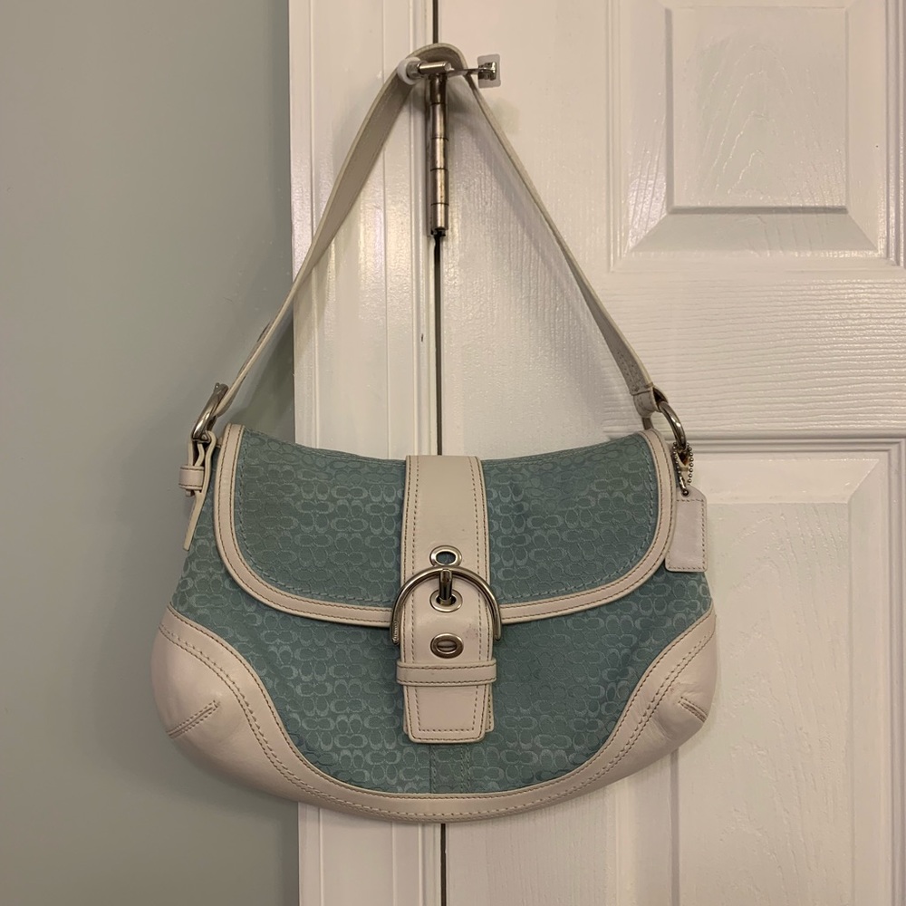 Coach Sky Blue Signature Print Purse